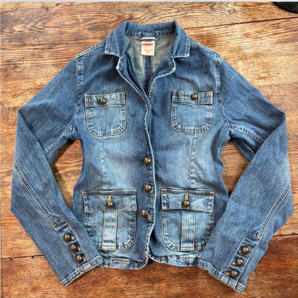 Faded Glory Blue Jean Jacket with Button Accents